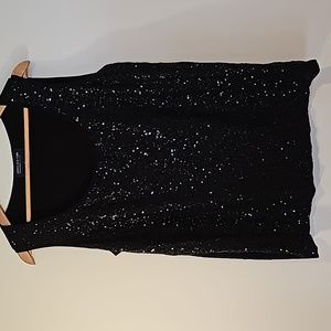 EUC JONES NEW YORK, Sequined Tank, 1X, Black, Women's